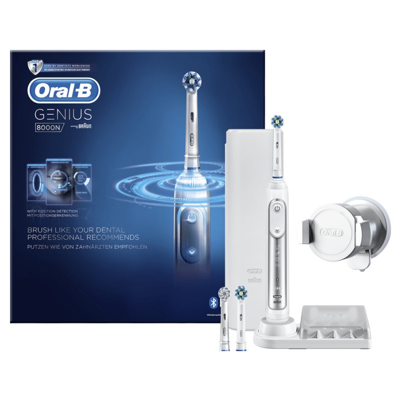 Oral-B Genius 8000 Adult Rotating-oscillating toothbrush White, Silver