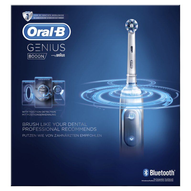 Oral-B Genius 8000 Adult Rotating-oscillating toothbrush White, Silver