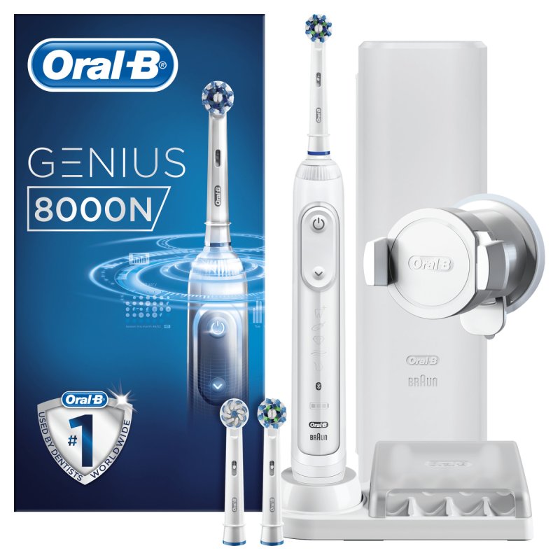 Oral-B Genius 8000 Adult Rotating-oscillating toothbrush White, Silver
