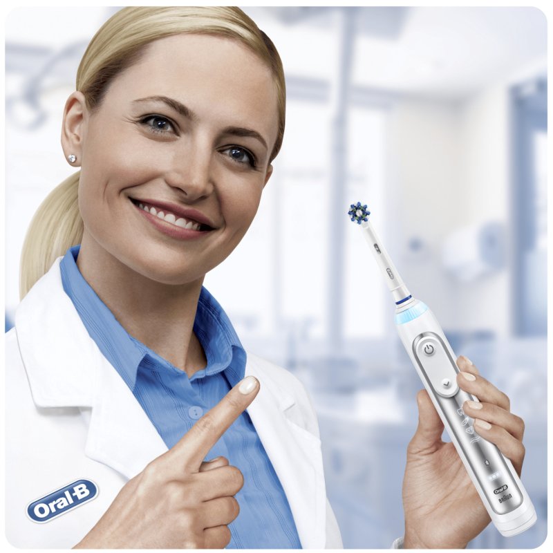 Oral-B Genius 8000 Adult Rotating-oscillating toothbrush White, Silver
