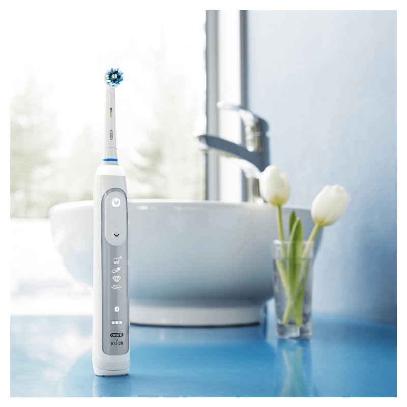 Oral-B Genius 8000 Adult Rotating-oscillating toothbrush White, Silver