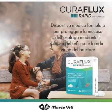 Marco Viti Curaflux Rapid Chewable Tablets 32 Pcs with Sodium Alginate
