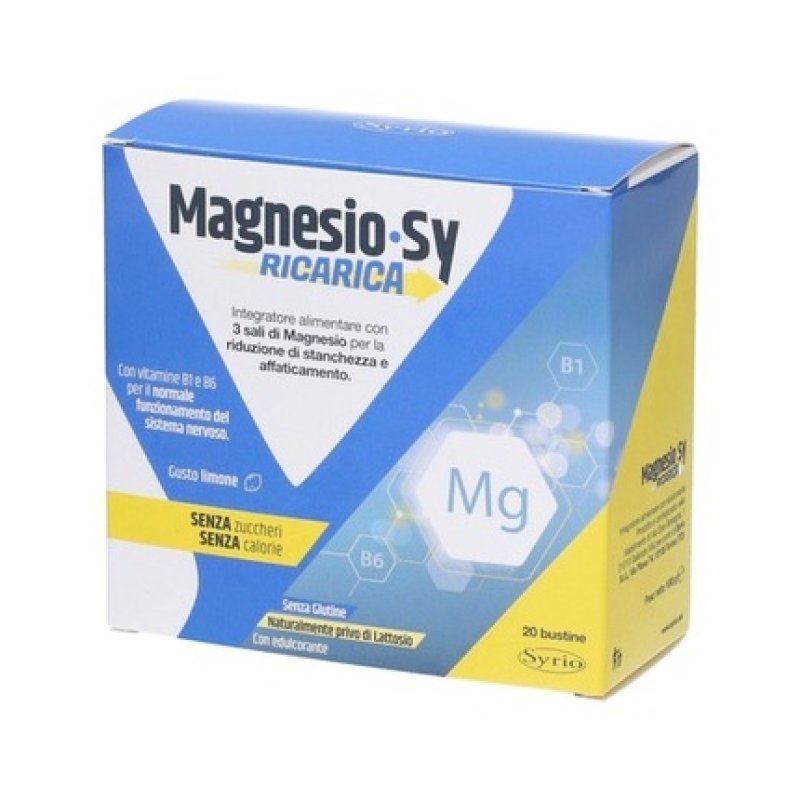 Syrio Magnesio Sy Ricarica Mineral Supplement 20 Sachets