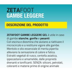 Zetafoot Light Legs Gel with Escin, Diosmin, and Plant Extracts