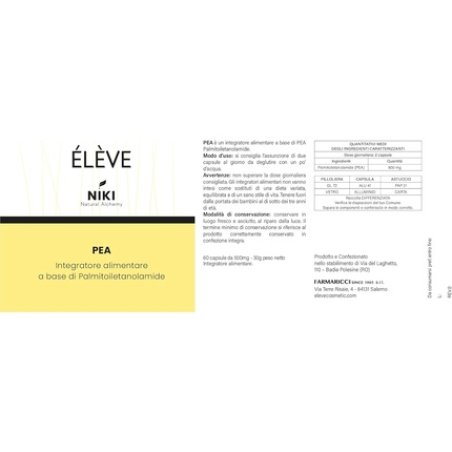 Eleve Niki Natural Alchemy Palmitoylethanolamide Pea 60 Vegetable Capsules