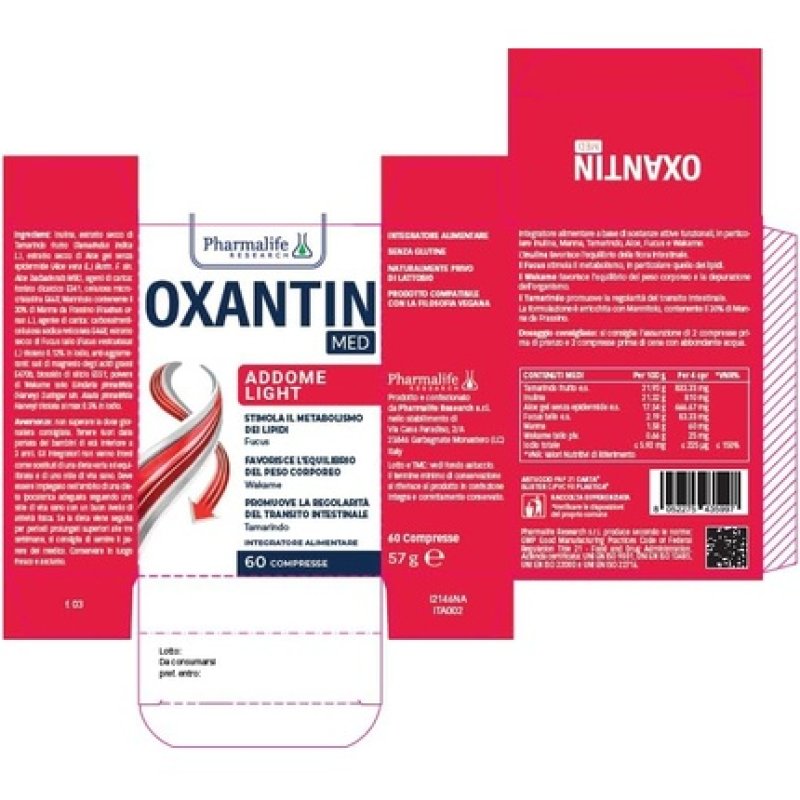 Pharmalife Oxantin Med Abdomen Light Food Supplement 60 Tablets