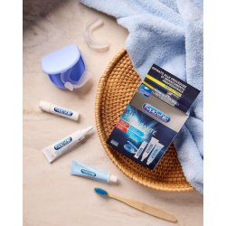 Rapid White Teeth Whitening Set with Accelerator 6ml, Bleaching Gel 13ml, Express White Toothpaste 14ml, Soft Mask with