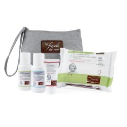 Fiocchi Di Riso Pouchette Bebe Travel Set For Skin Protection Mioderm Intimate Cleanser Barrier Cream Body And Hair