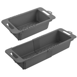 metaltex Égouttoir Drain-Flex, extensible, plastique, gris