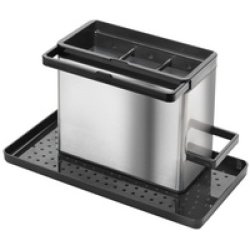 metaltex Rangement pour évier Tidytex INOX, argent/noir