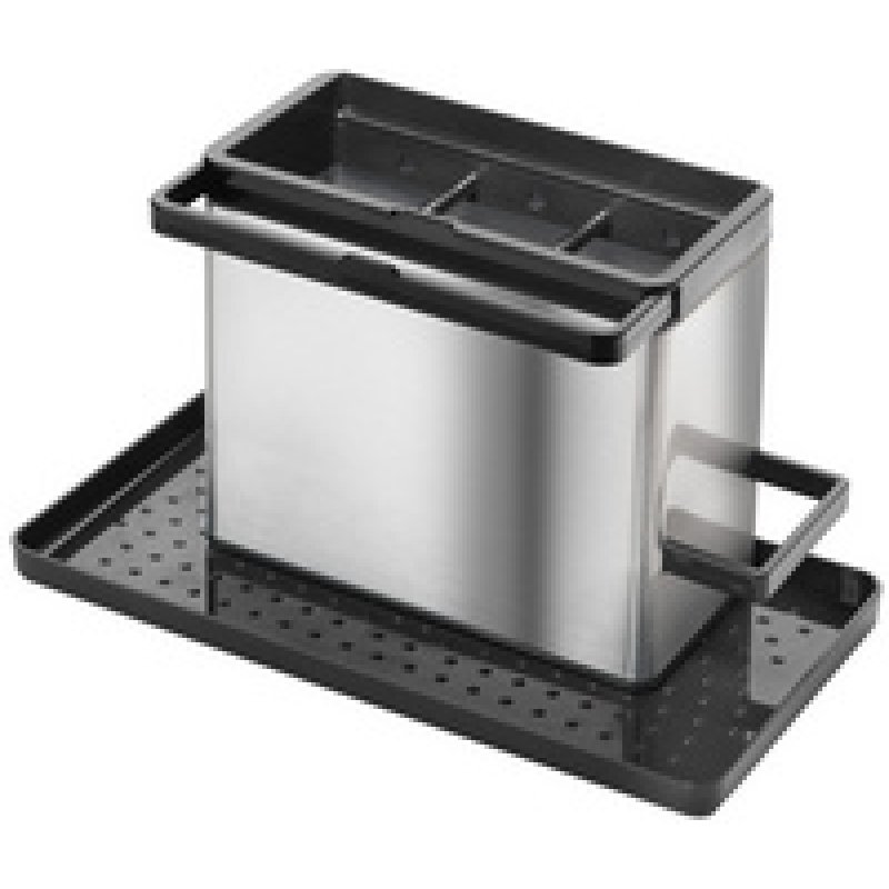 metaltex Rangement pour évier Tidytex INOX, argent/noir