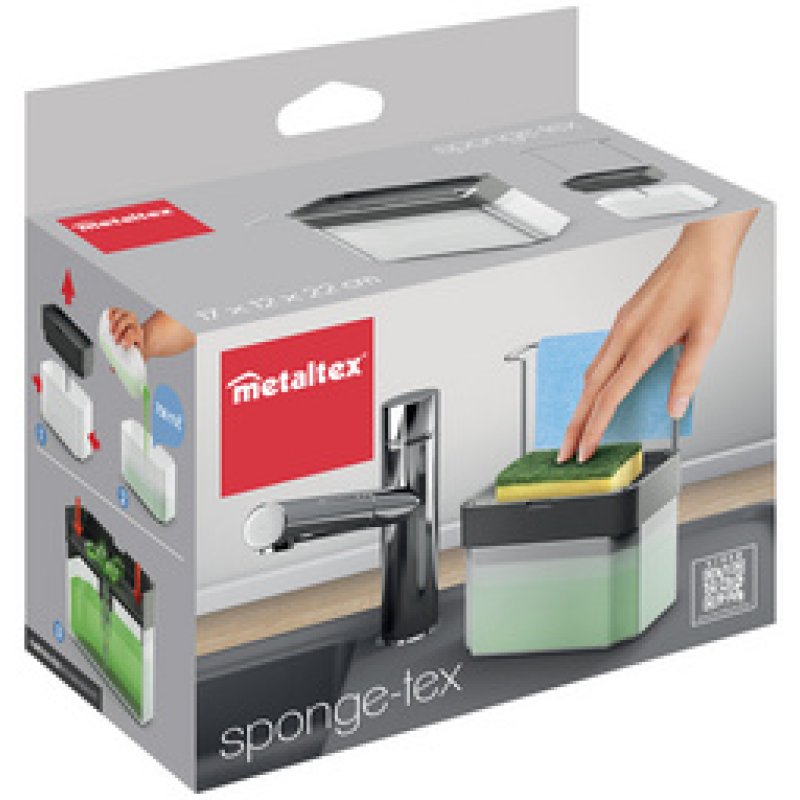 metaltex Distributeur de savon Spongetex, 0,75 L, plastique