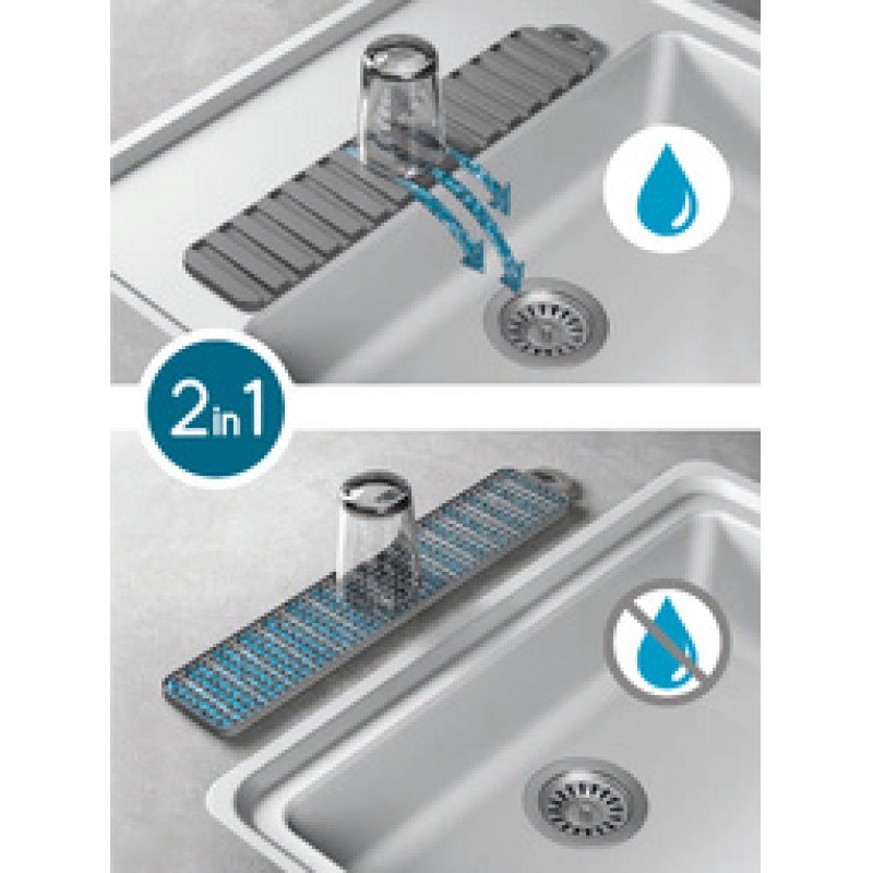 metaltex Tapis d'égouttage Gravity-Slim, gris