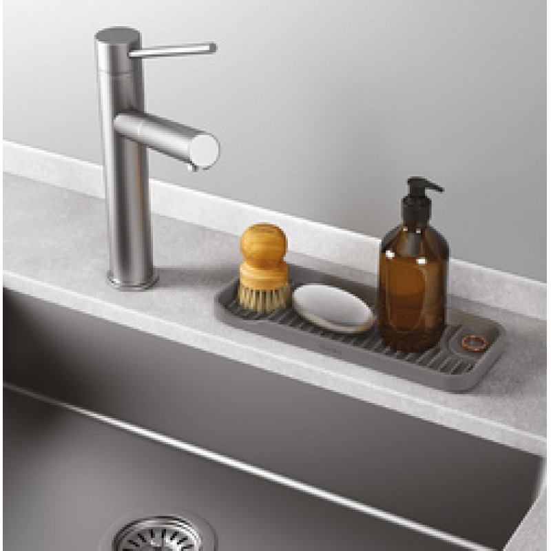 metaltex Rangement silicone pour évier Tidy-Mat XL, gris
