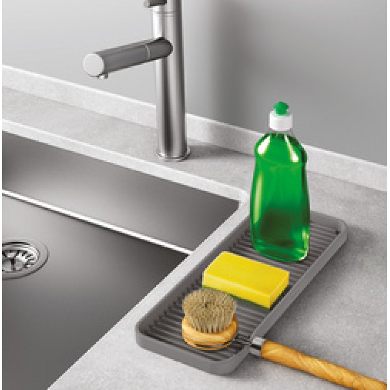 metaltex Rangement silicone pour évier Tidy-Mat XL, gris