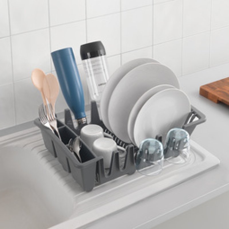 metaltex Égouttoir Smartex, transparent, en PP, gris