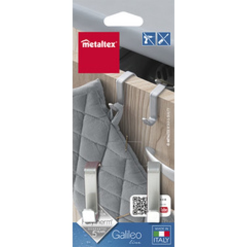 metaltex Crochet double Galileo, argent métallisé