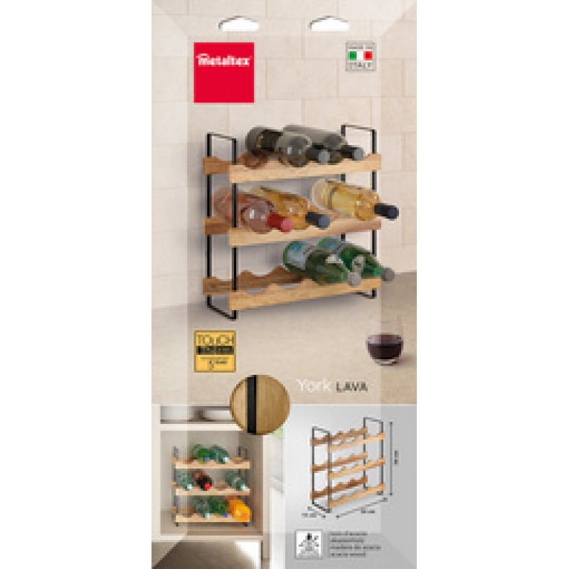 metaltex Porte-bouteilles York LAVA, 3 niveaux