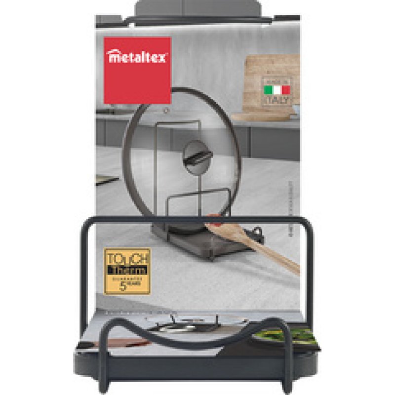 metaltex Support pour couvercle et cuillère Tokyo LAVA, noir