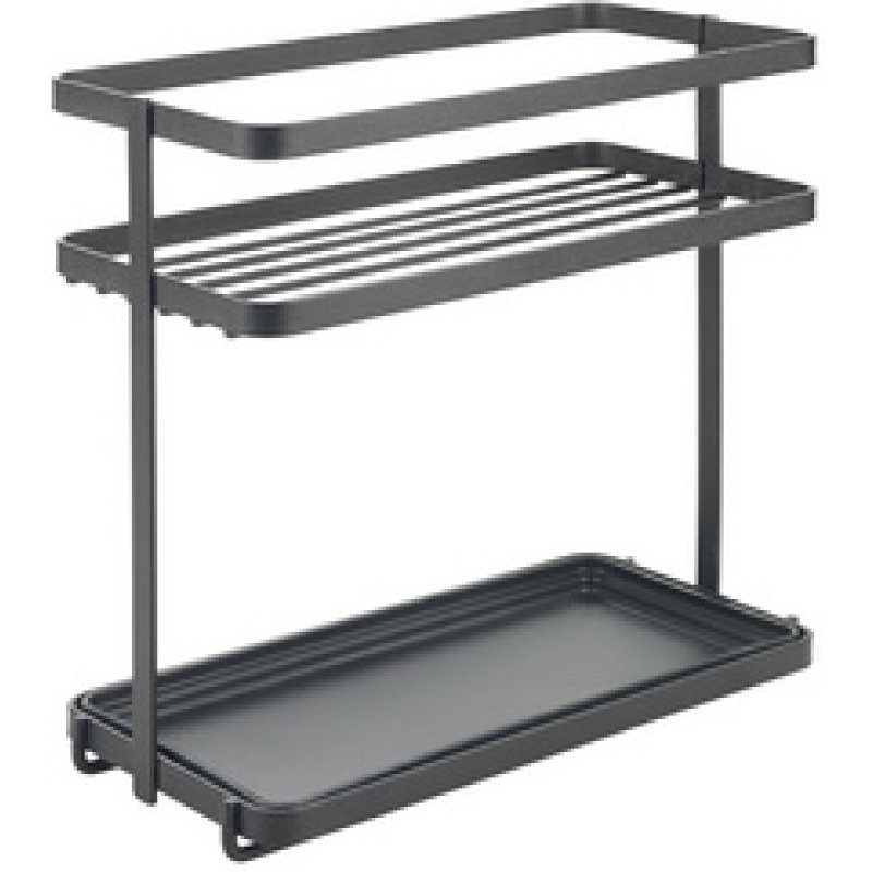 metaltex Étagère à épices Tokyo LAVA, 2 niveaux, noir mat