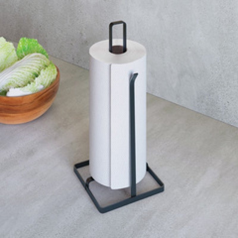 metaltex Porte-rouleau de cuisine Tokyo LAVA, noir mat