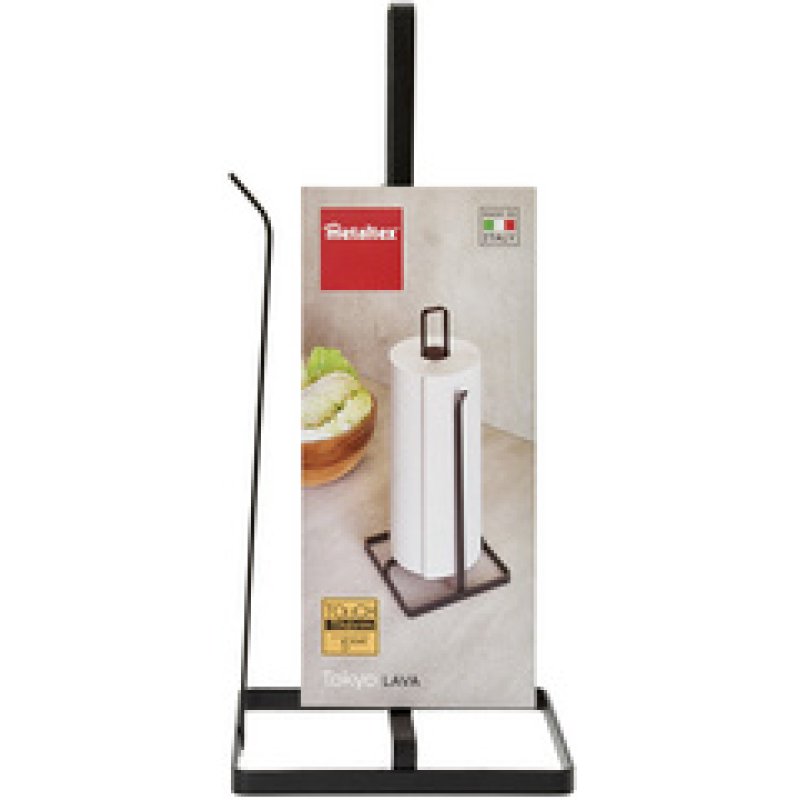 metaltex Porte-rouleau de cuisine Tokyo LAVA, noir mat