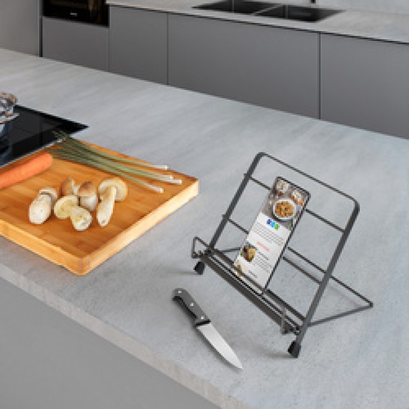 metaltex Support pour livre de recettes Tokyo LAVA, noir mat