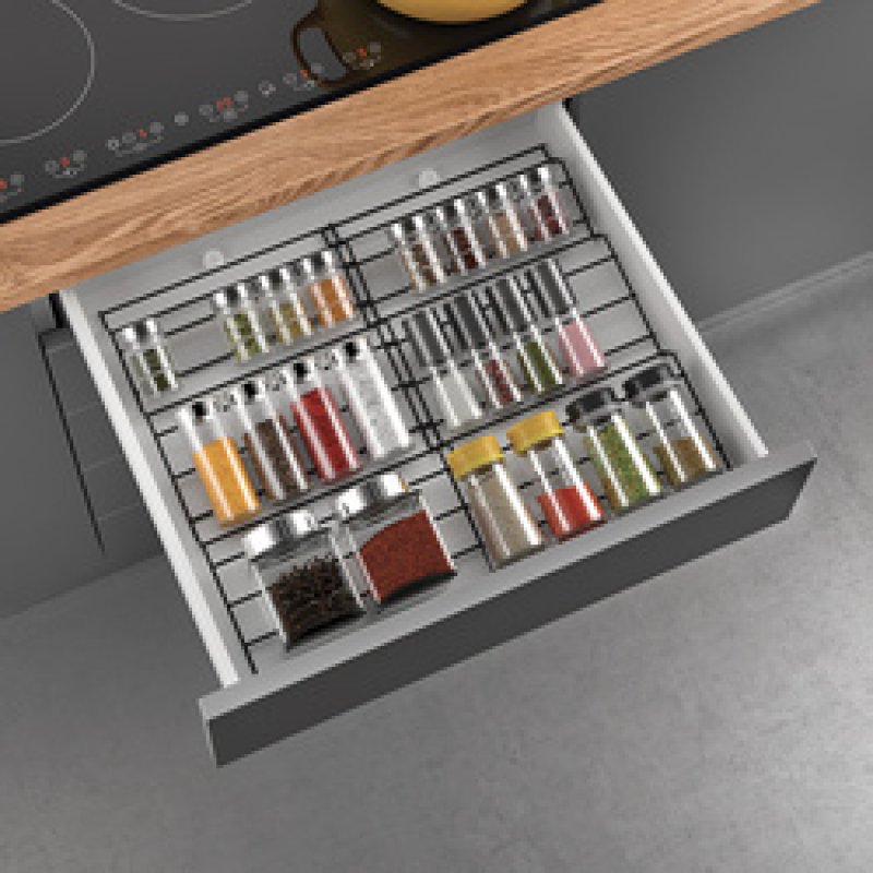 metaltex Porte-épices pour tiroir X-Pand, noir mat