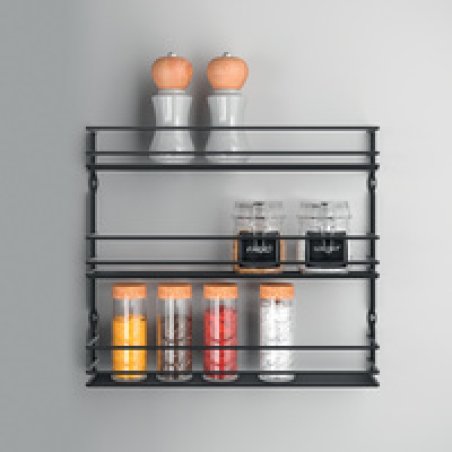 metaltex Étagère à épices Pepito 3 LAVA, 3 niveaux, noir mat