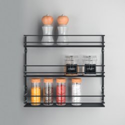 metaltex Étagère à épices Pepito 4 LAVA, 4 niveaux, noir mat