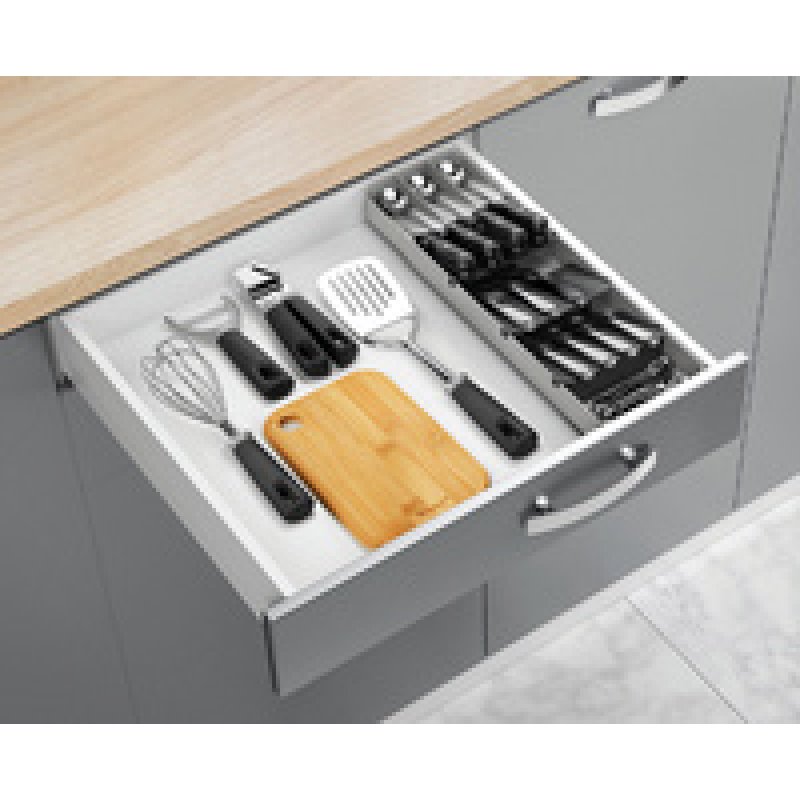 metaltex Range-couverts Uni-Fit, plastique, gris