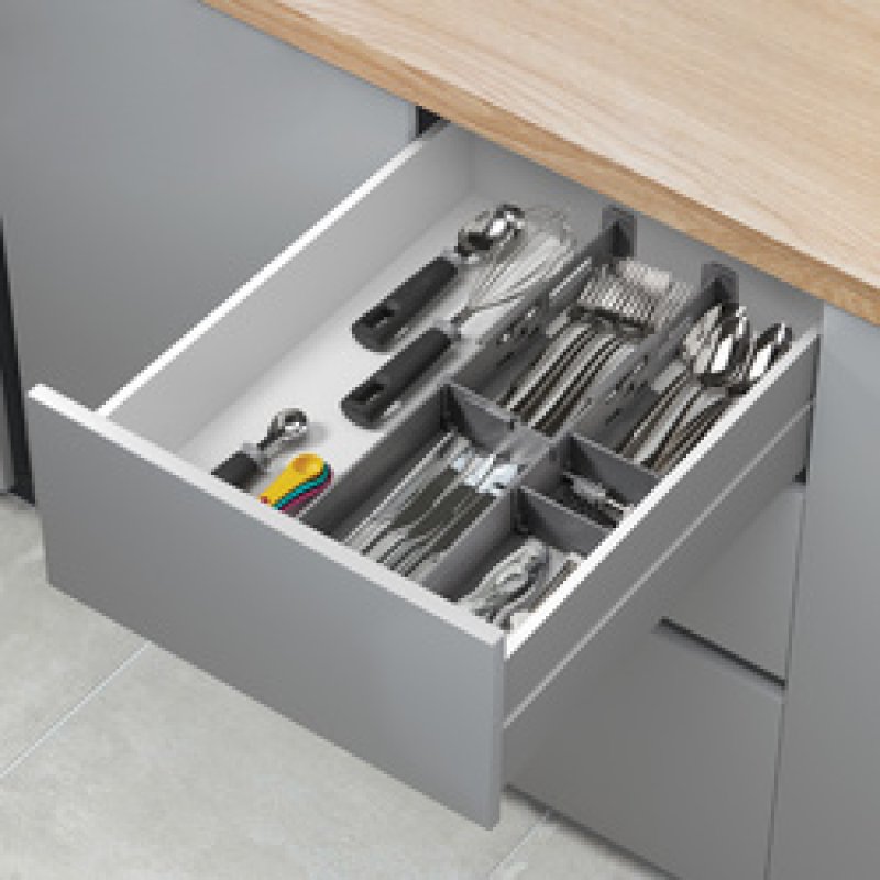 metaltex Organiseur de tiroir Multi-Fit, ABS, gris
