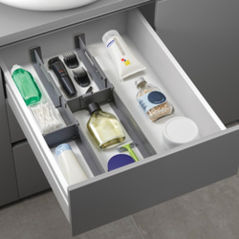 metaltex Organiseur de tiroir Multi-Fit, ABS, gris