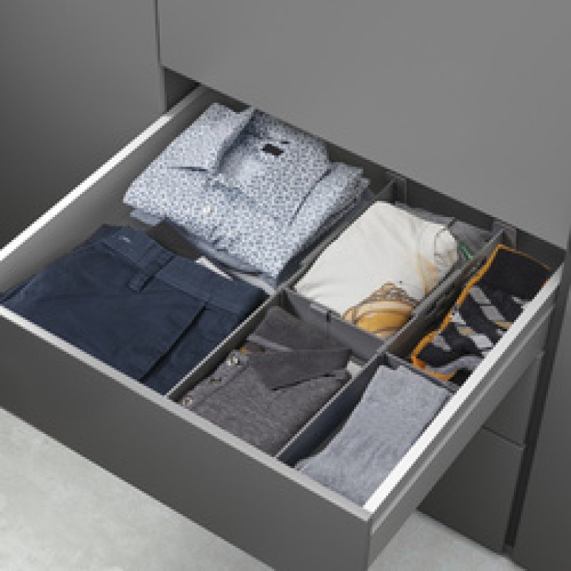 metaltex Organiseur de tiroir Multi-Fit, ABS, gris