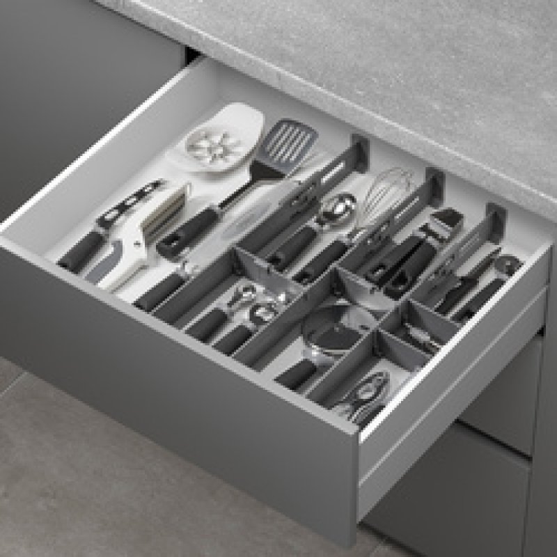 metaltex Organiseur de tiroir Multi-Fit Plus, ABS, gris