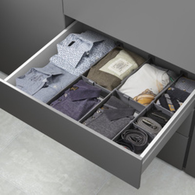 metaltex Organiseur de tiroir Multi-Fit Plus, ABS, gris