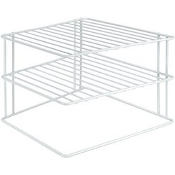 metaltex Étagère d'angle Silos, 2 niveaux, blanc