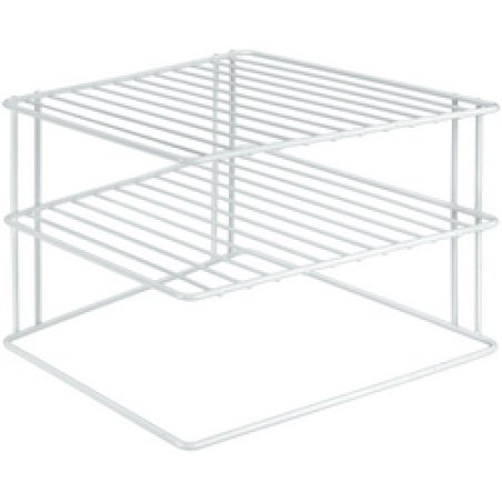 metaltex Étagère d'angle Silos, 2 niveaux, blanc