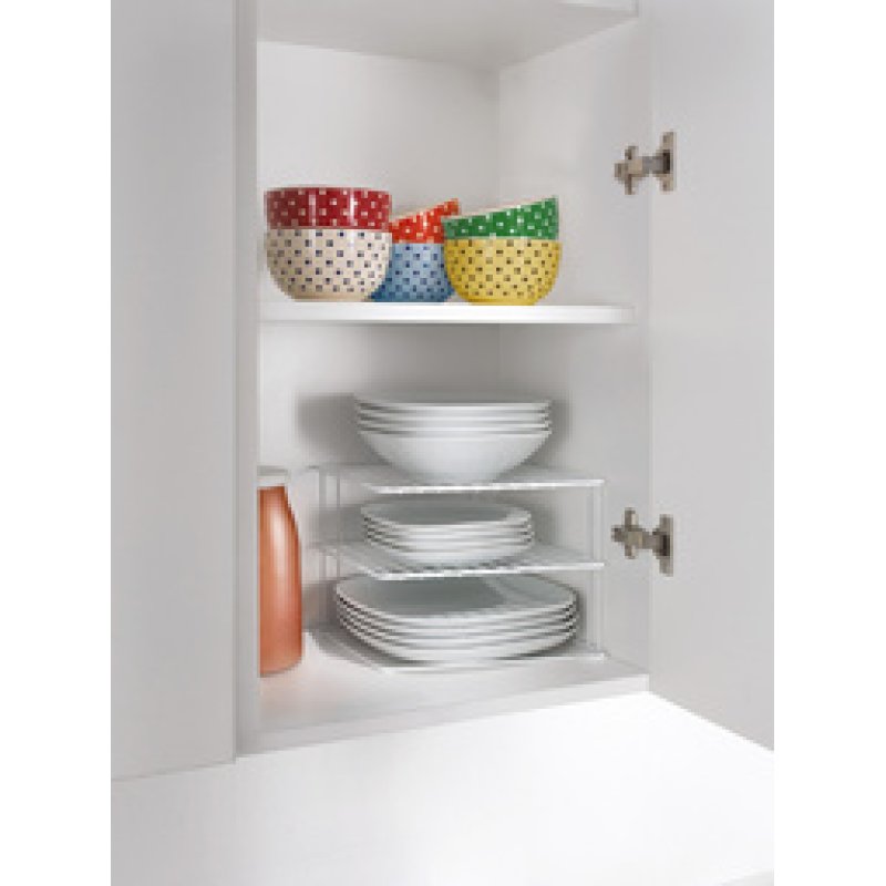 metaltex Étagère d'angle Silos, 2 niveaux, blanc