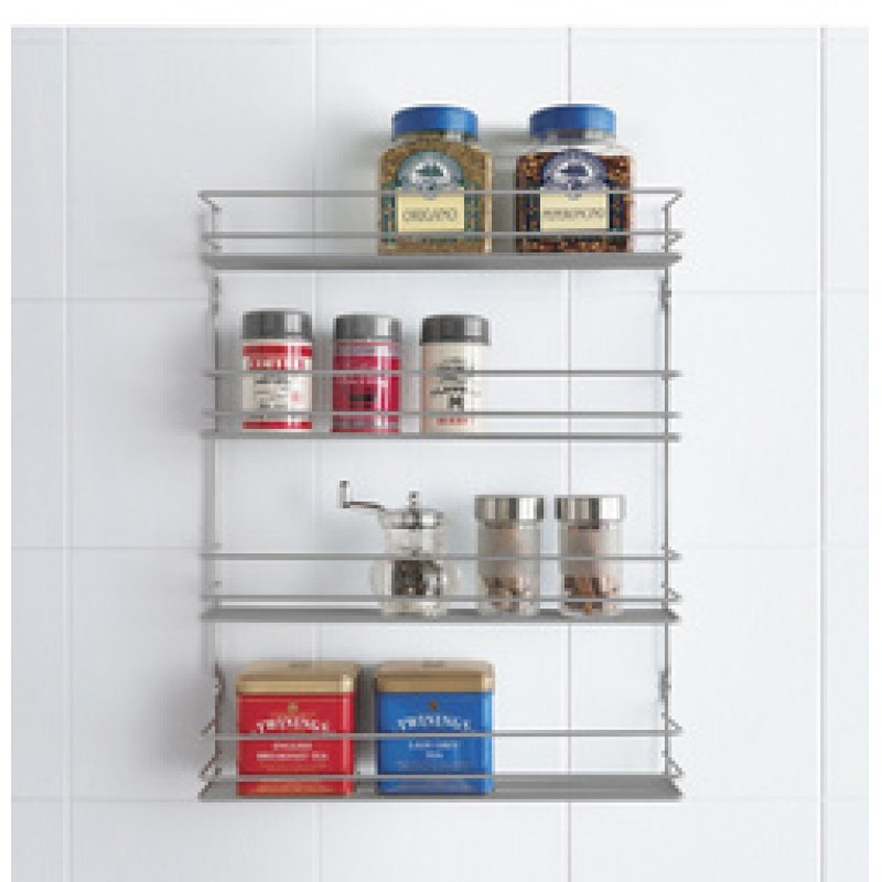 metaltex Étagère à épices Pepito 4, 4 niveaux, argent
