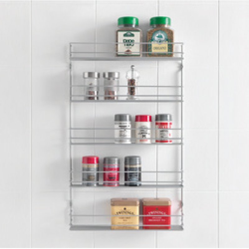 metaltex Étagère à épices Pepito 5, 5 niveaux, argent