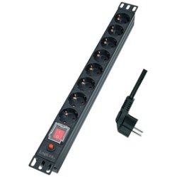 LogiLink 19" Steckdosenleiste 8-fach, Überspannungsschutz