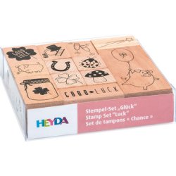 HEYDA Set de tampons "Chance", dans une boîte transparente