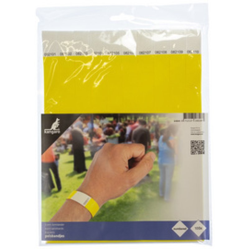 kangaro Bracelet événementiel, 254x19mm, indéchirable, blanc