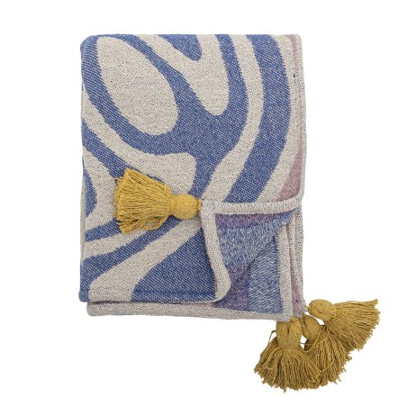 Bloomingville - Arlie Throw - Blue - Recycled Cotton
