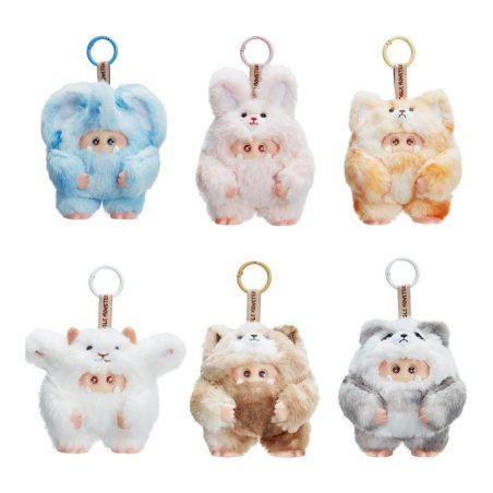 Giggle Monster Plush Keychain 11 cm Furry Forest Series Blind Box Display (6)
