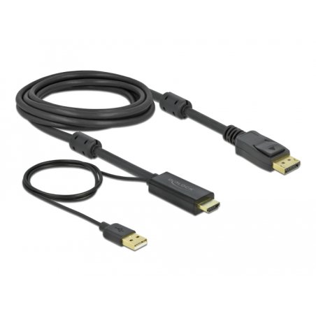 Delock HDMI zu DisplayPort Kabel 4K 30 Hz 3m