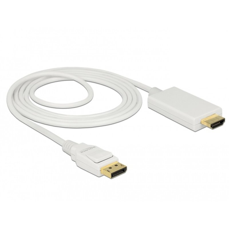 DeLOCK 83818 câble vidéo et adaptateur 2 m DisplayPort HDMI Blanc
