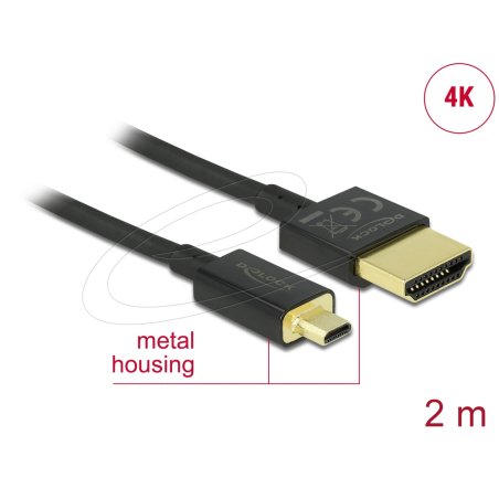Delock compatible Slim Premium - HDMI mit Ethernetkabel - 2 m