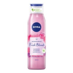Nivea Fresh Blends Raspberry 300ml Environmentally Friendly Shower Gel with Blueberry and Almond Milk - for Women